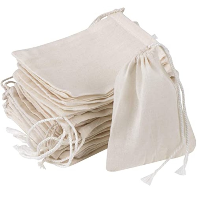 巾着袋 50枚 引きひも袋 コットン素材 小物入れ ポーチ 収納 ギフトバック 白 薄手の綿布バッグ ブフィルターバッグ 再利用可能 無地 8×10cm