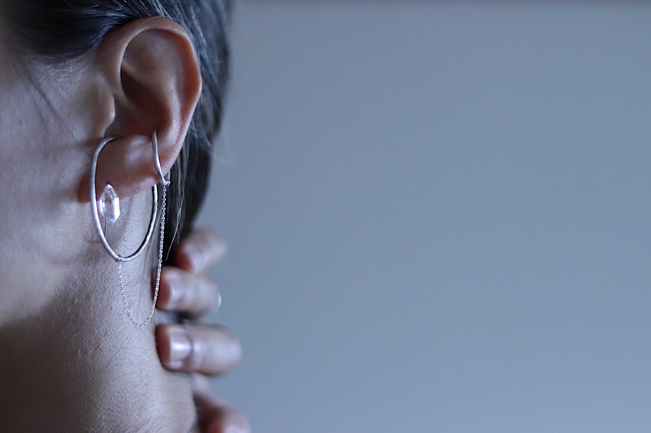 B】ロジータジャスパーのキラキラハートとハーキマーダイヤモンドの  