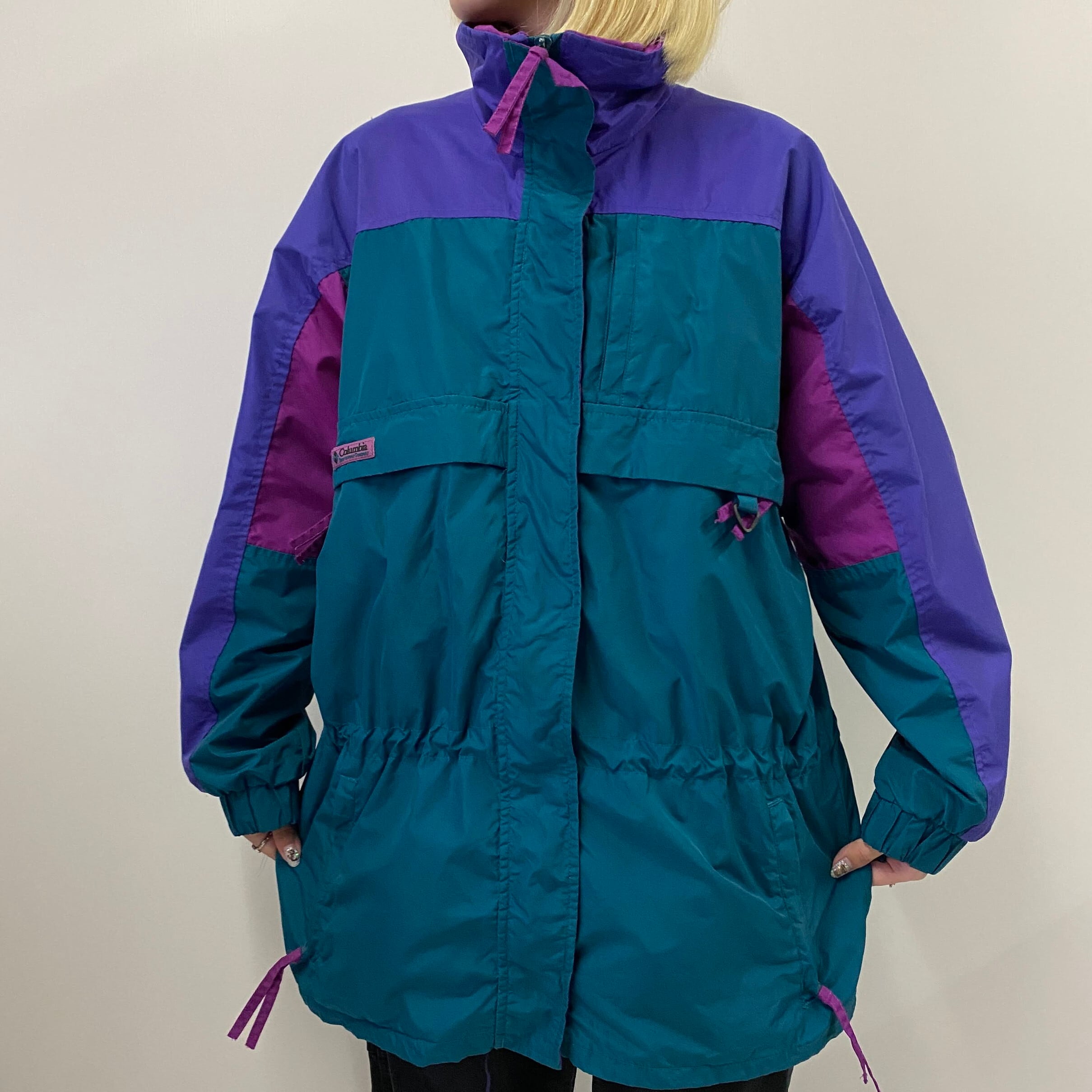 コロンビア　Columbia   ナイロンジャケット　紺緑紫　　90年代