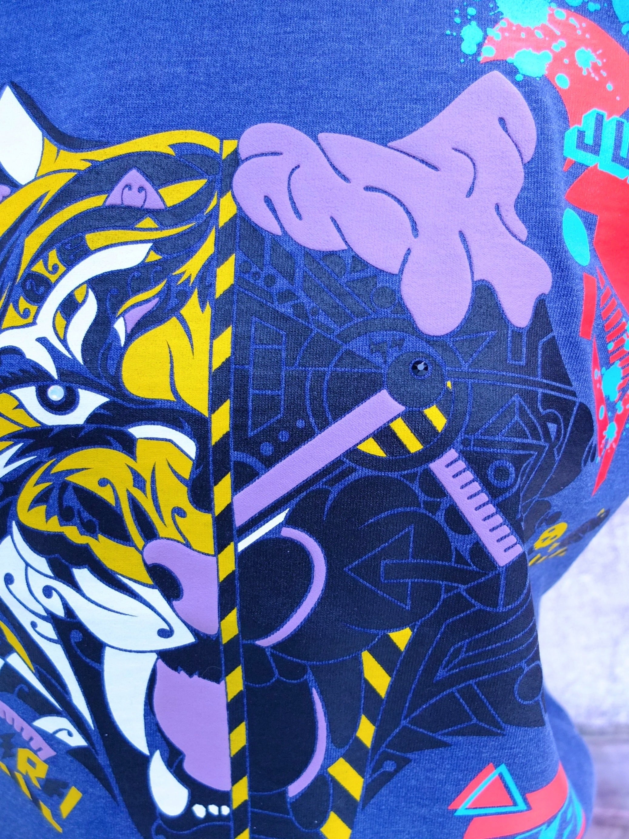 旧トラTORA虎  愛アイMODEはのTシャツ C/#NAVY HEART TIGER