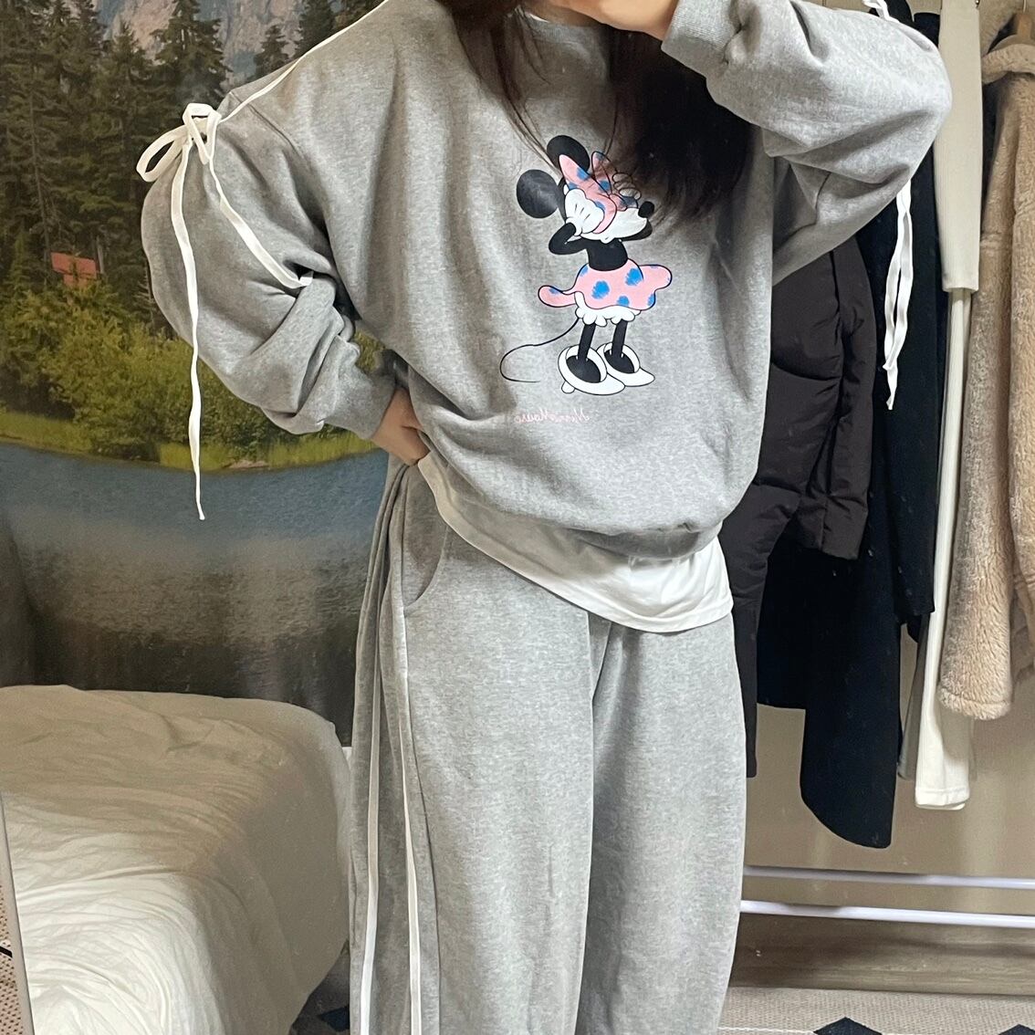 即納]ミニーマウス トレーナー リボン ディズニー | Layza |ライザ