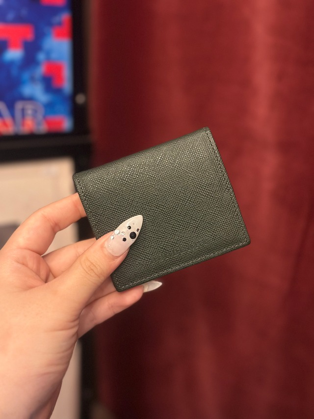 BURBERRY / vintage deep green coin case wallet.