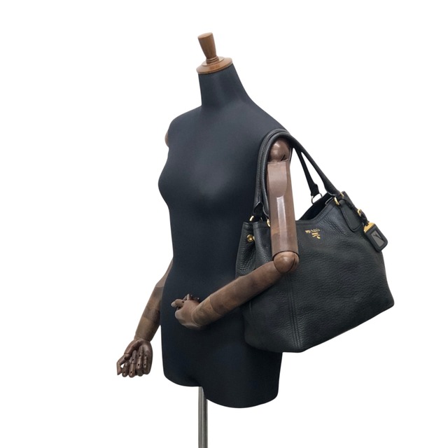 PRADA プラダ ヴィッテロダイノ トートバッグ ブラック ロゴ レザー vintage ヴィンテージ オールド fpj5iw