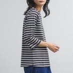 【M.M.O】ボートネック七分袖POボーダー