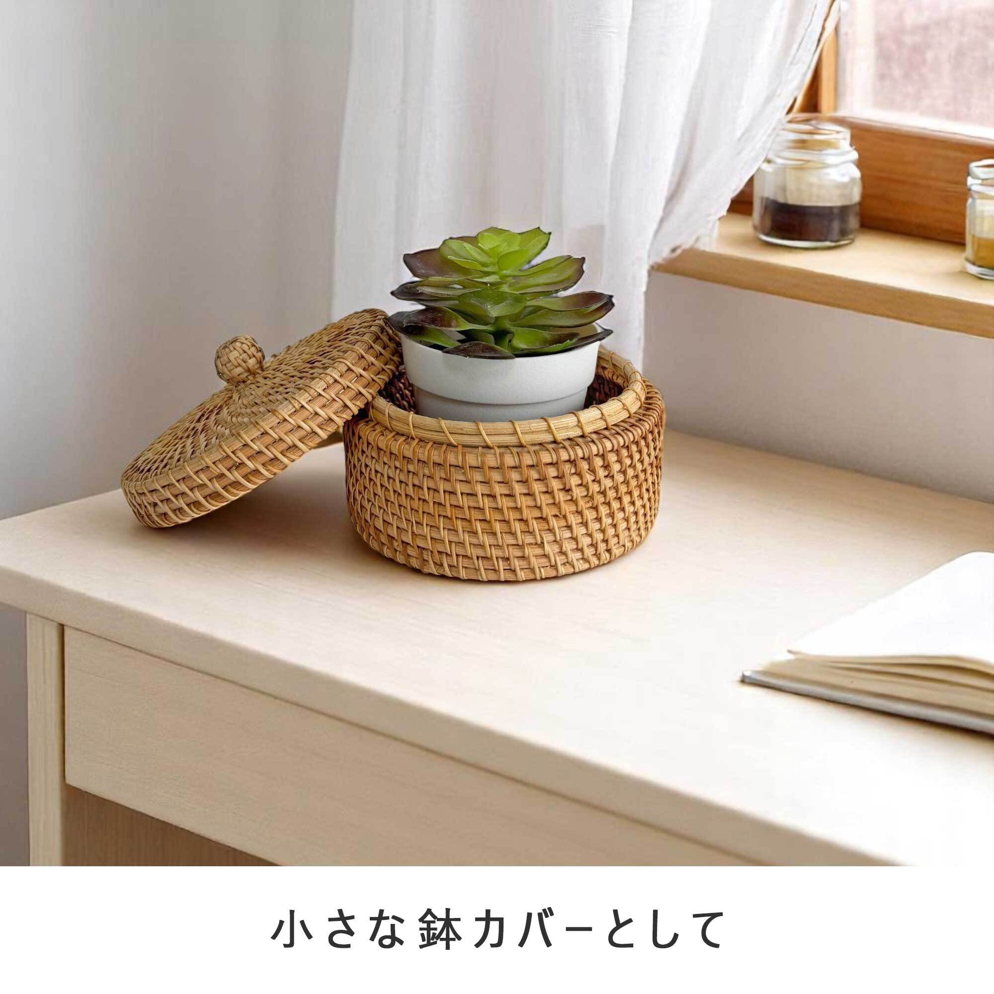ラタン 小物収納ケース（フタ付き）(RTA-919L) | Naturalsoul