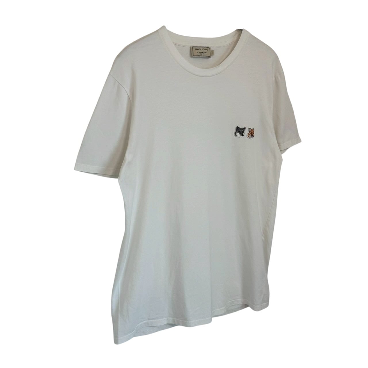 MAISON KITSUNE メゾンキツネ Tシャツ L 刺繍ロゴ ワンポイントロゴ