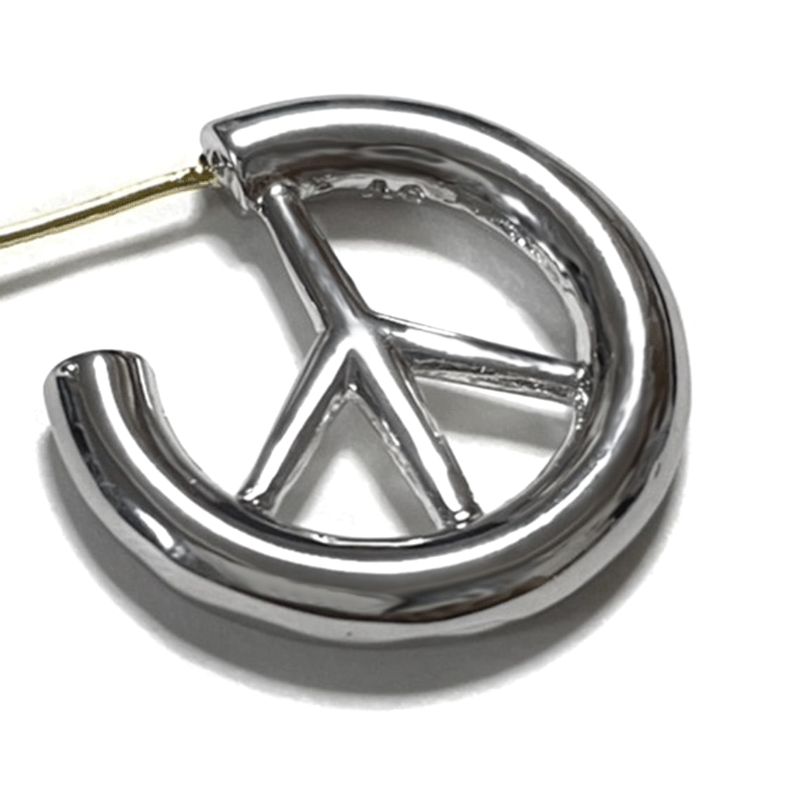 2種類あり】PEACE モチーフ フープピアス 銀 シルバー 1個 片耳用