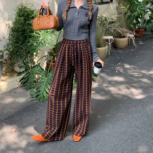 Checked relaxed wide pants　2litr05614