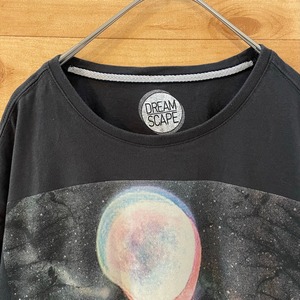 【DREAM SCAPE】ビッグプリント Tシャツ 満月 SF darkside XL ビッグサイズ US古着