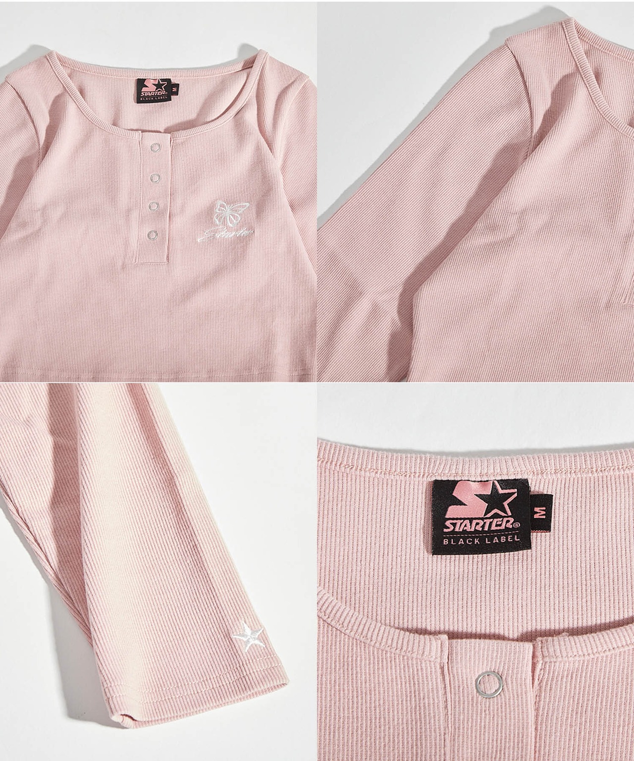 ◆テレコ ヘンリーネック ショート丈 L/S Tシャツ◆yn-930gts