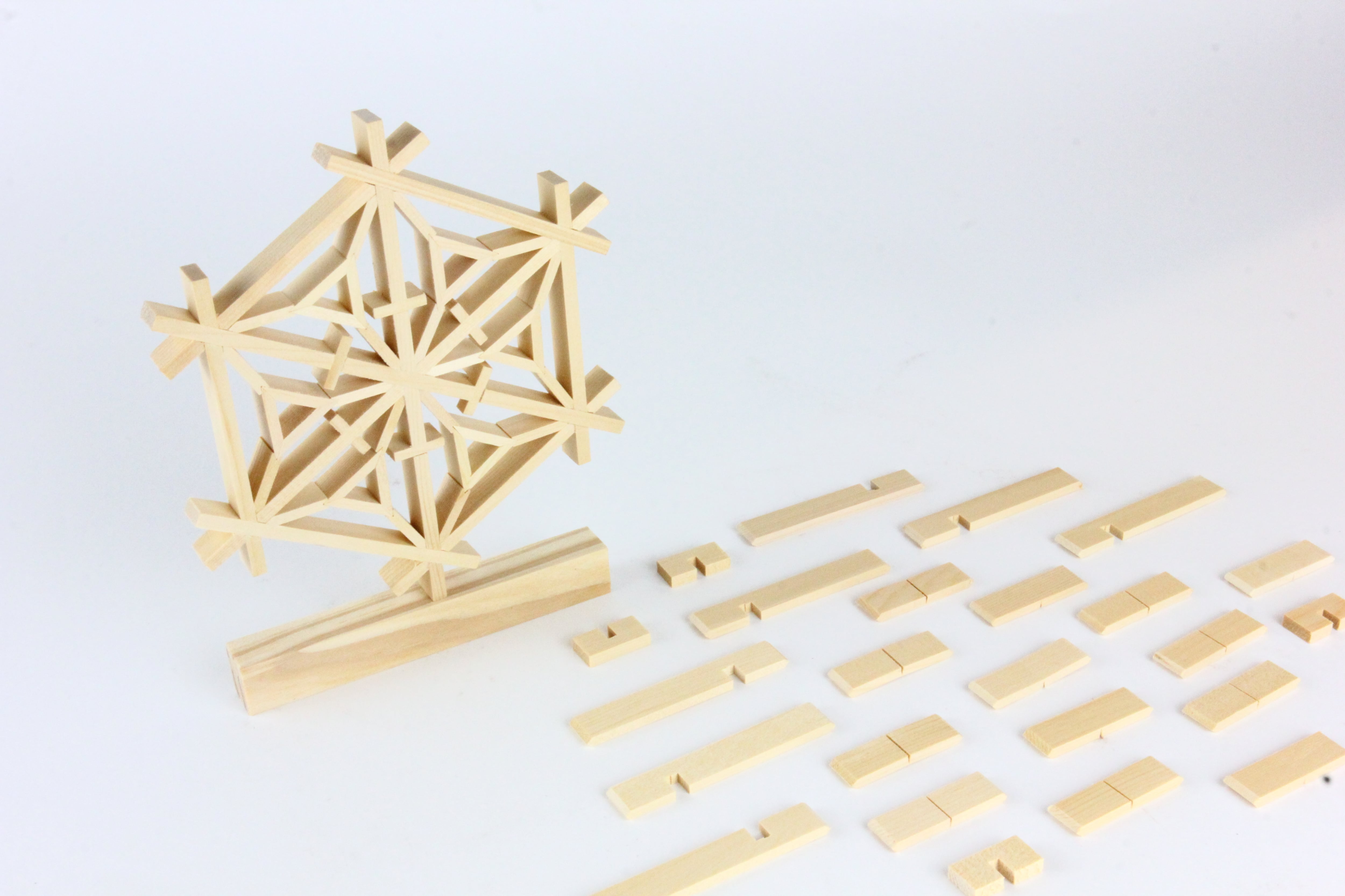 桃花紋]木組み台湾窓花コースター・窓花DIY体験キット【HANDS-手手