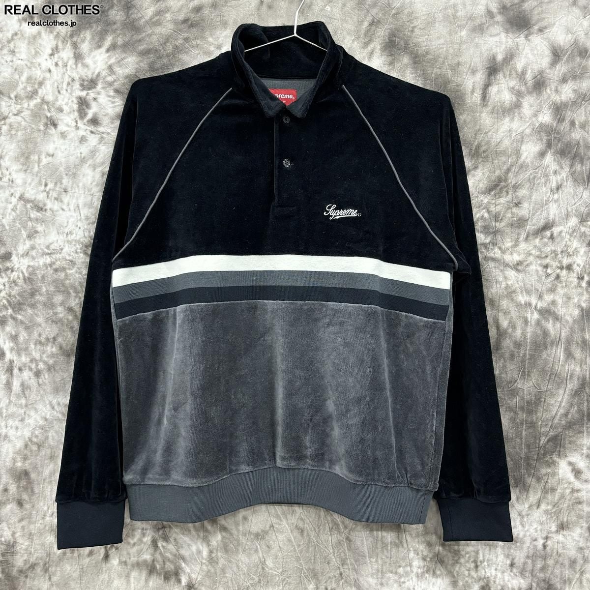 Supreme/シュプリーム【19SS】Stripe Velour Raglan L/S Polo  