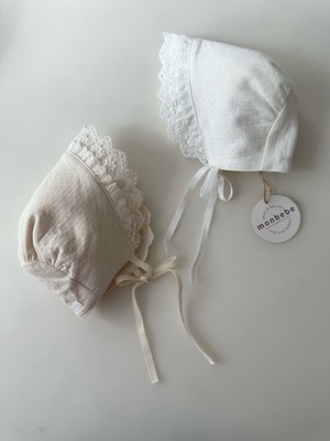送料無料【ご予約】noa double frill bonnet /monbebe