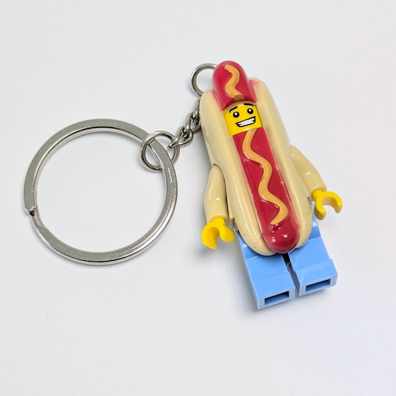 ★ブロックフィギュアキーホルダー★【 ホットドッグくん！】〚アメリカン雑貨 アメトイ〛