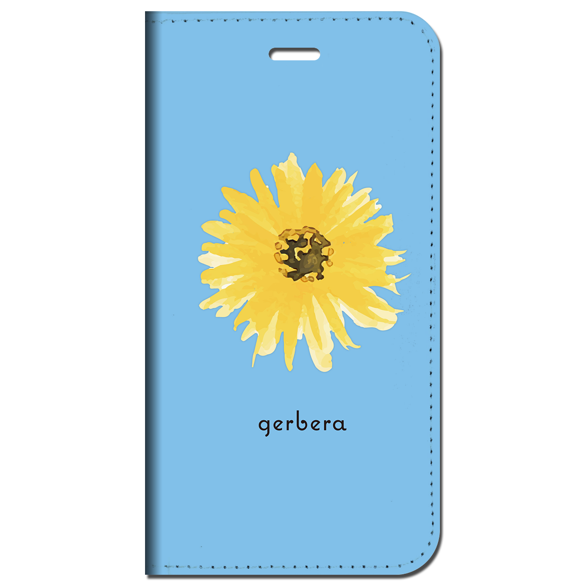 iPhone対応 スマホ 手帳型ケース ガーベラ・イエロー 花 【iPhone17 / iPhone16 / iPhone16e / iPhoneSE 他 iPhone各機種対応】 st52