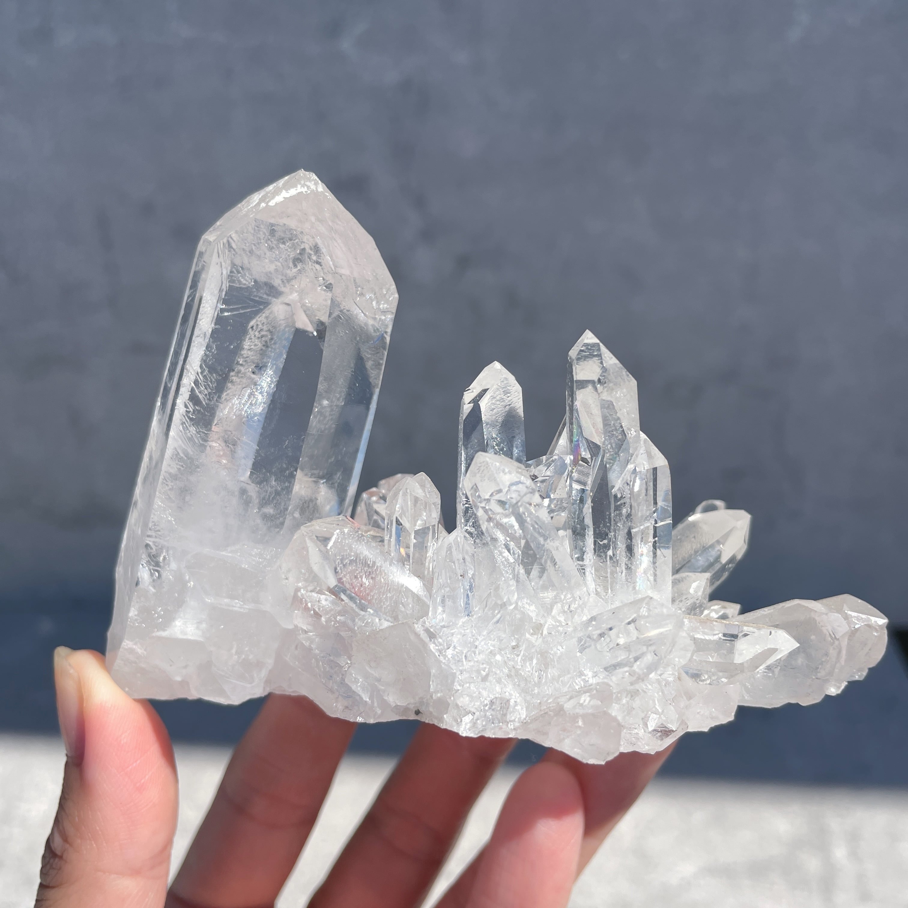 ゼッカ産水晶 クリアクォーツクラスター03◇スターブラリークォーツ