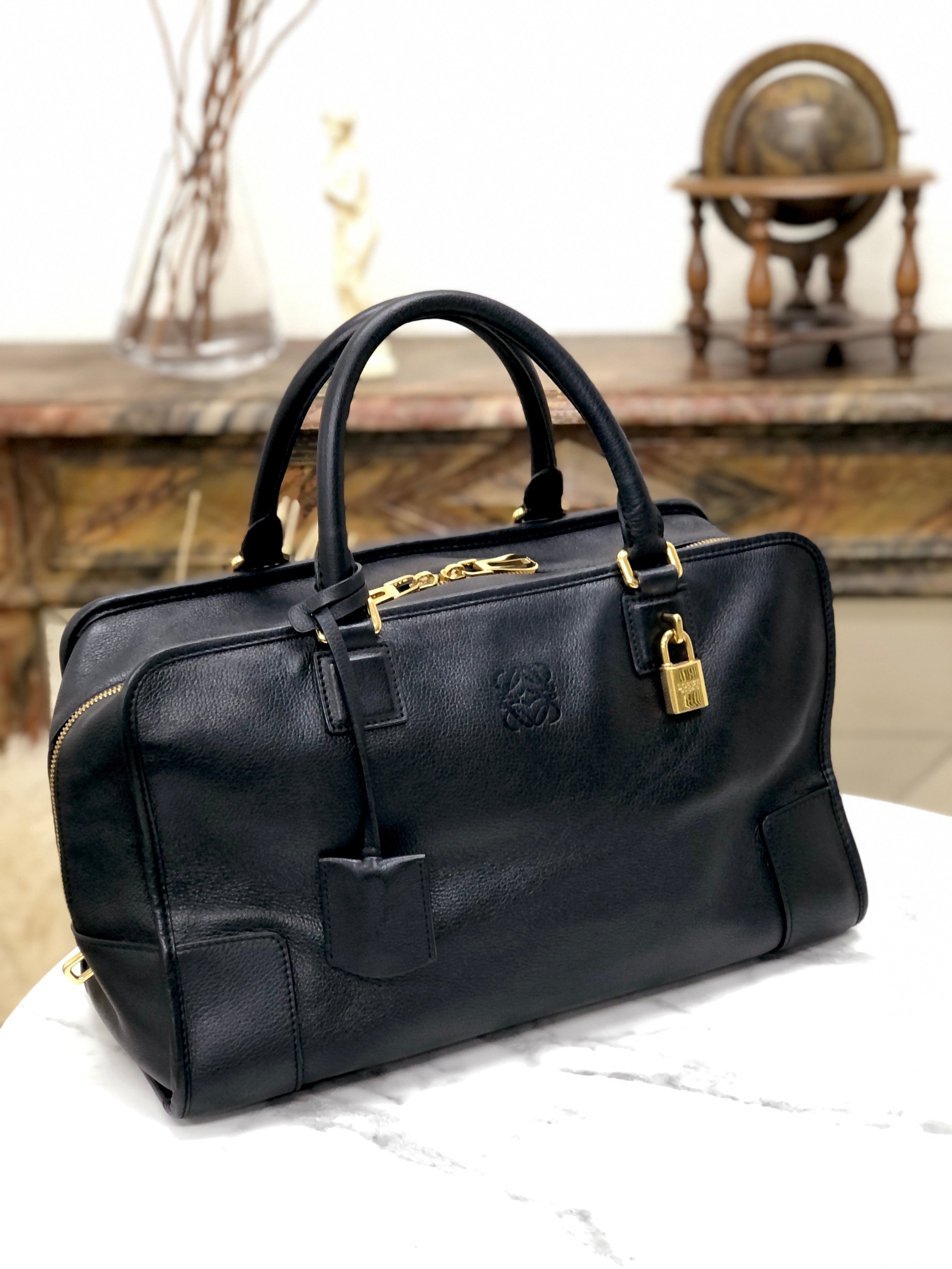 LOEWE ロエベ アマソナ36 レザー ハンドバッグ ブラック vintage ...