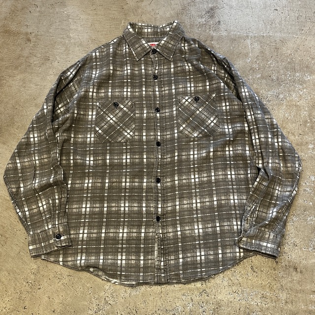 ROUND HOUSE PRINT FLANNEL SHIRT GRAY CHECK