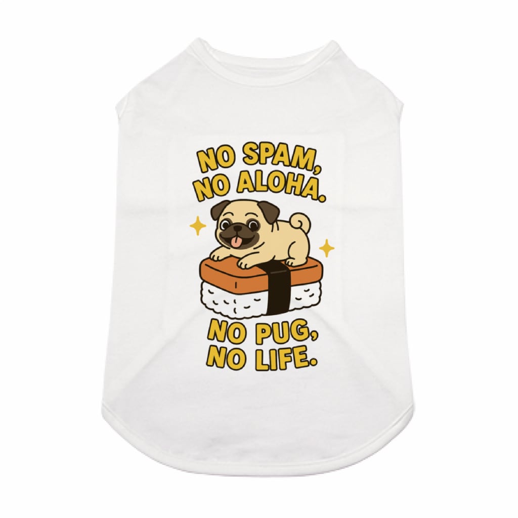 スパム オン パグ NO ALOHA 犬用 半袖シャツ PR0001