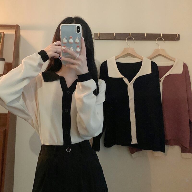 ニットカーディガンスプリングオータム薄手セーター トップス ドレス ロング 春物 秋物 試着室99190760346