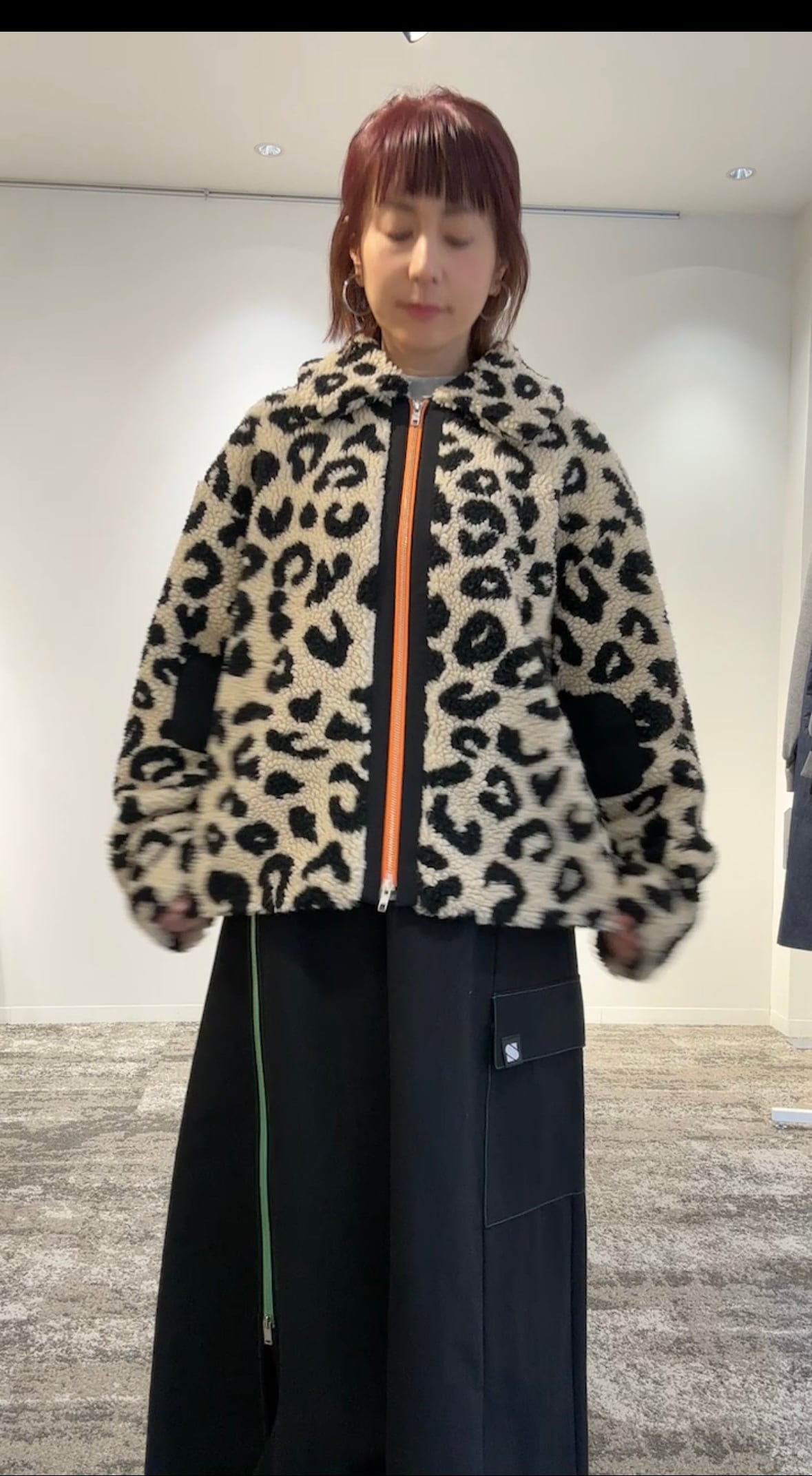 レオパードボアコート/NO.1258009 ※ブラック完売