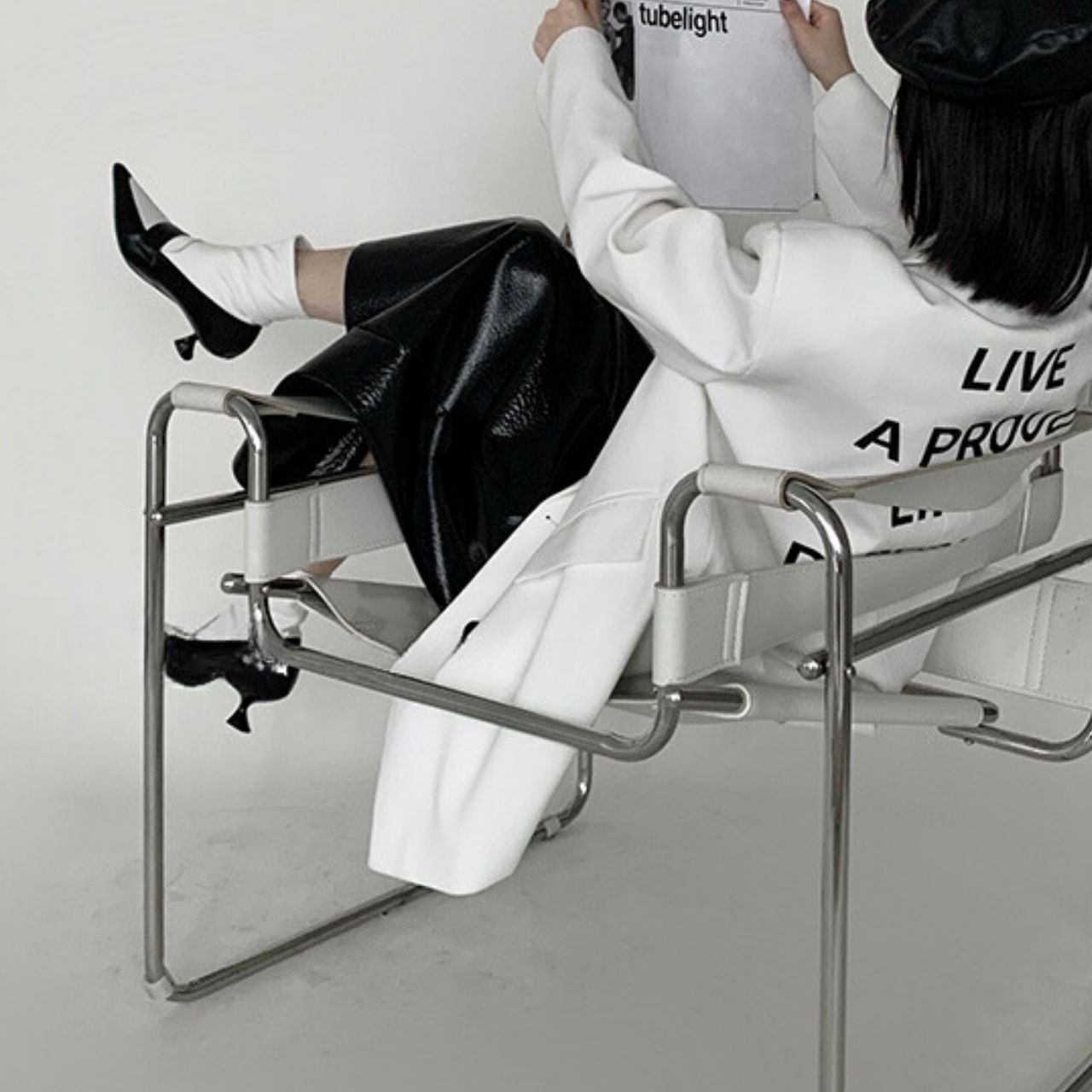 ワニ柄フェイクレザーロングスカート　LT0010033