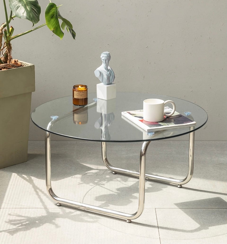 clear glass low table 2size / クリア ガラス ローテーブル ソファー