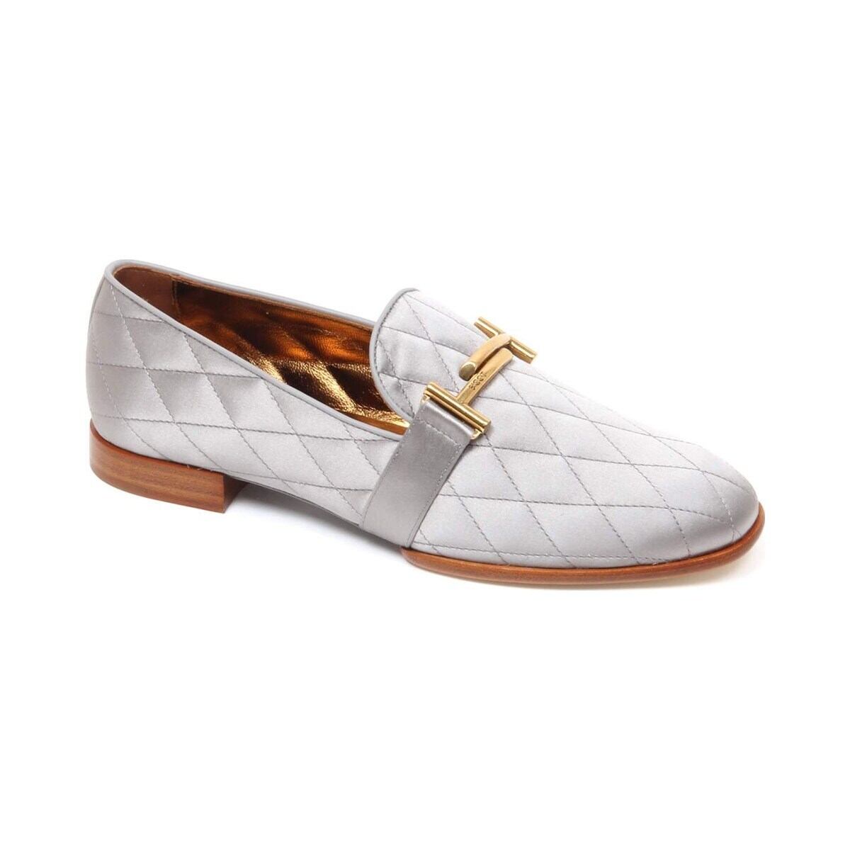 TOD'S トッズ レディース ローファー サテン グレー
