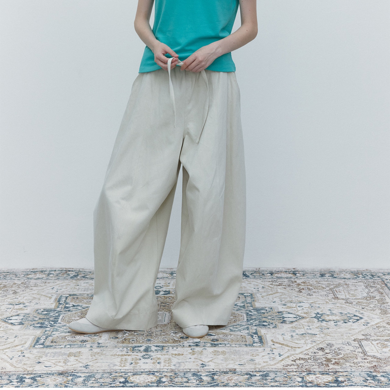 Drawstring Wide Leg Pants【5color】 T3481