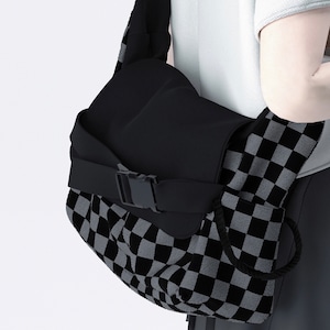 【予約】black block check shoulder bag