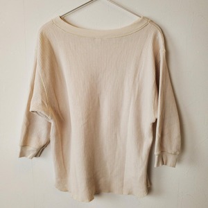 【USED】美品　ユニクロ　8分袖　春トップスオフホワイト