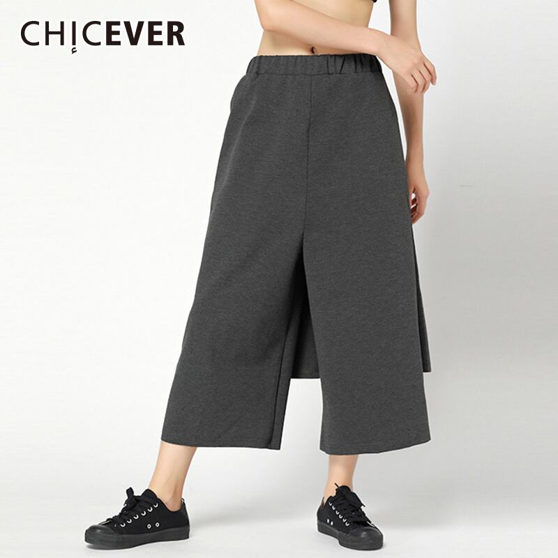 CHICEVERサマーカーゴパンツレディースヴィンテージエラスティックウエストルーズワイドレッグパンツヒップホップタイド2020 伸縮 夏物 ワイドパンツ ビンテージ 6base589561441034