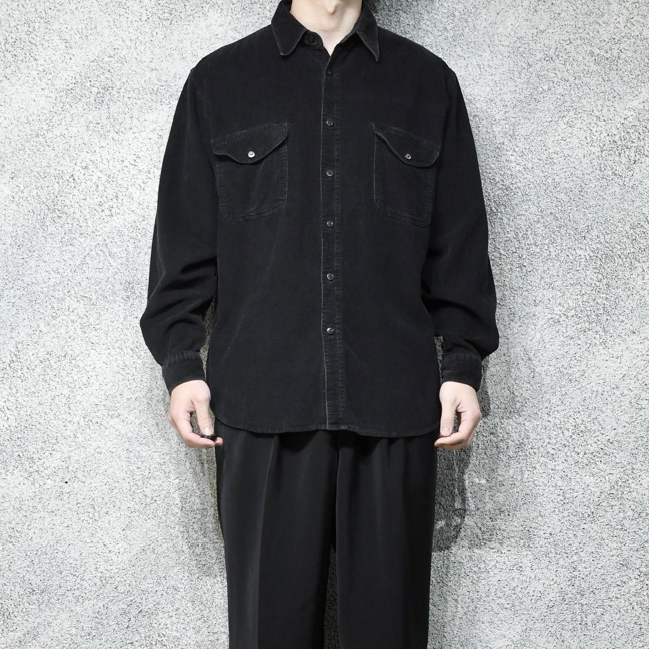 black corduroy shirt