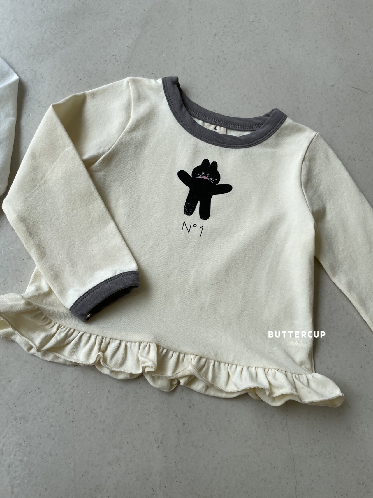 【Butter cup】NO.1フリルラビットT 80〜110cm グレー 241019 - 9