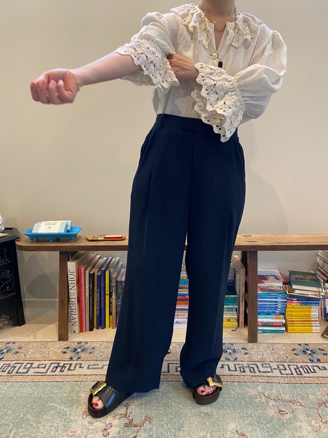 Austrian Linen Crochet Collar Blouse