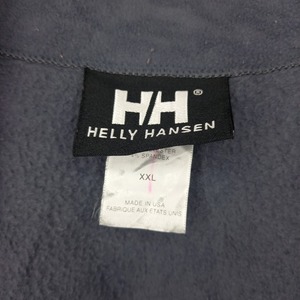 90s　アメリカ製　ヘリーハンセン　フリースベスト　ボーダー　刺繍　グレー　XXL