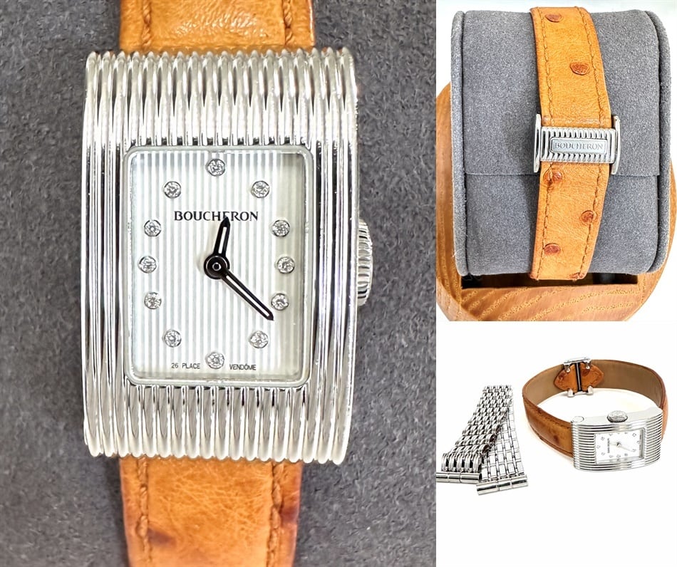 ブシュロン Boucheron 腕時計 リフレ 12Pダイヤモンド WA009419 ホワイト BOUCHERON ブシュロン リフレ ウォッチ ダイヤモンド 12P