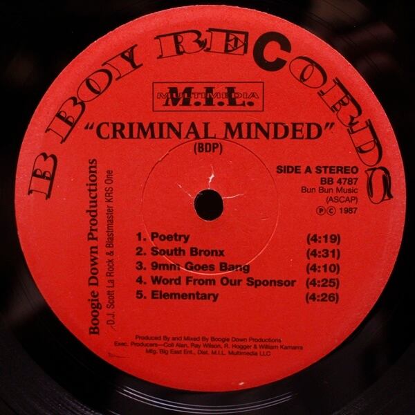 Boogie Down Productions / Criminal Minded [BB 4787] - 画像3