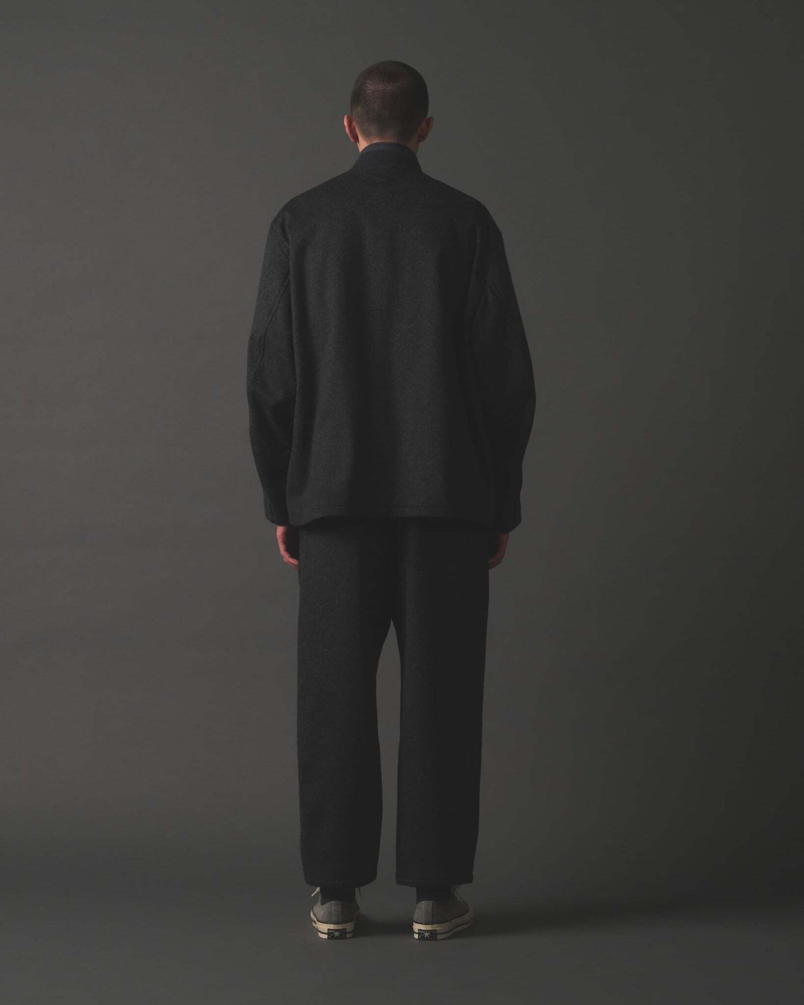 THE DAY】WOOL CASHMERE 2TUCK WIDE PANTS_GRAY | marfa store