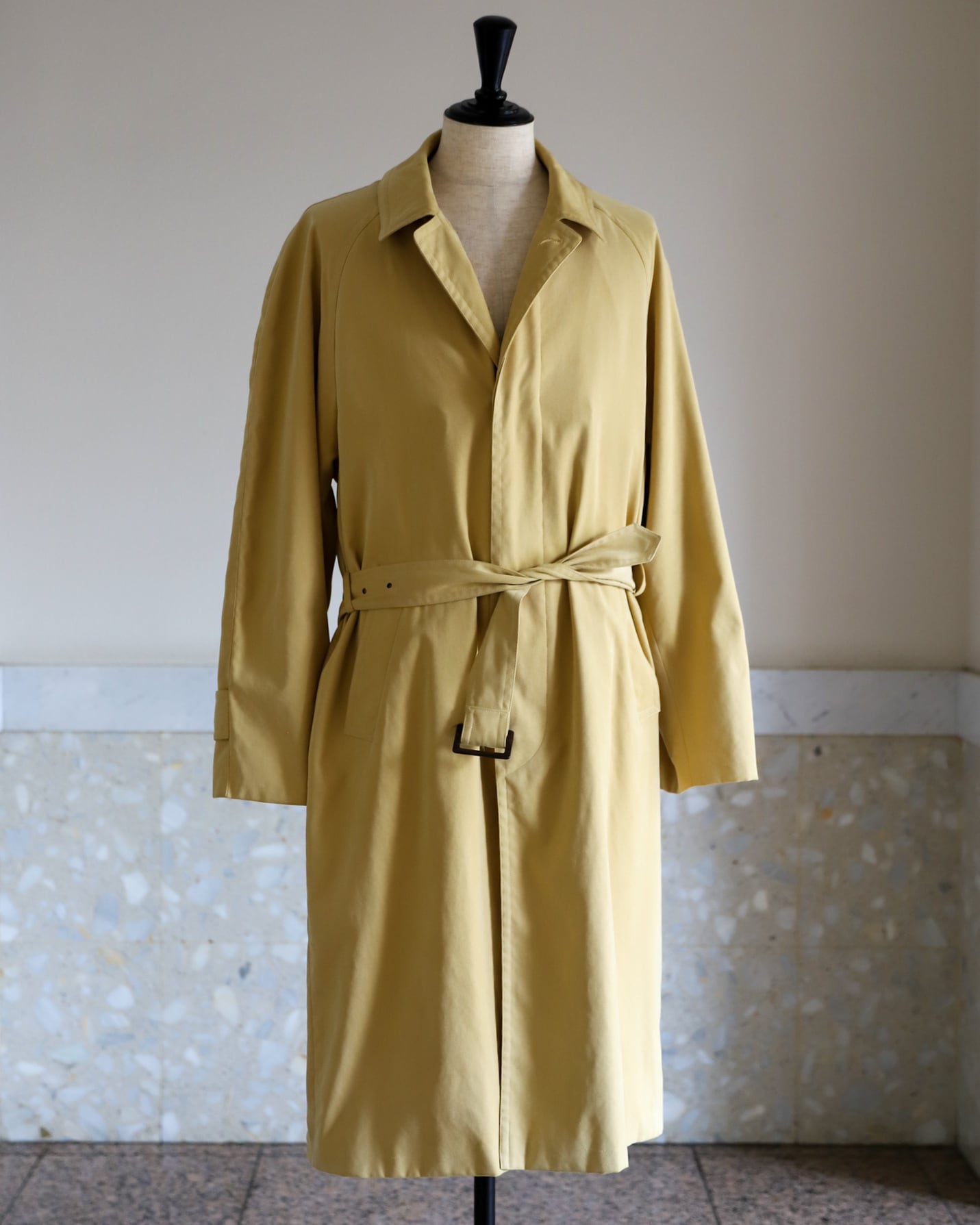 HERMES メンズ　イエロー トレンチコート 春 アウター サイズ48 極美品】HERMES Special raglan coat trench coat made in France