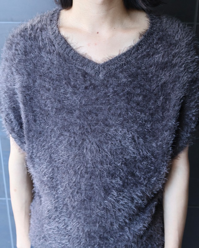 shaggy knit vest