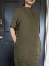 fog linen work イヴォ二ワンピース オリーブ