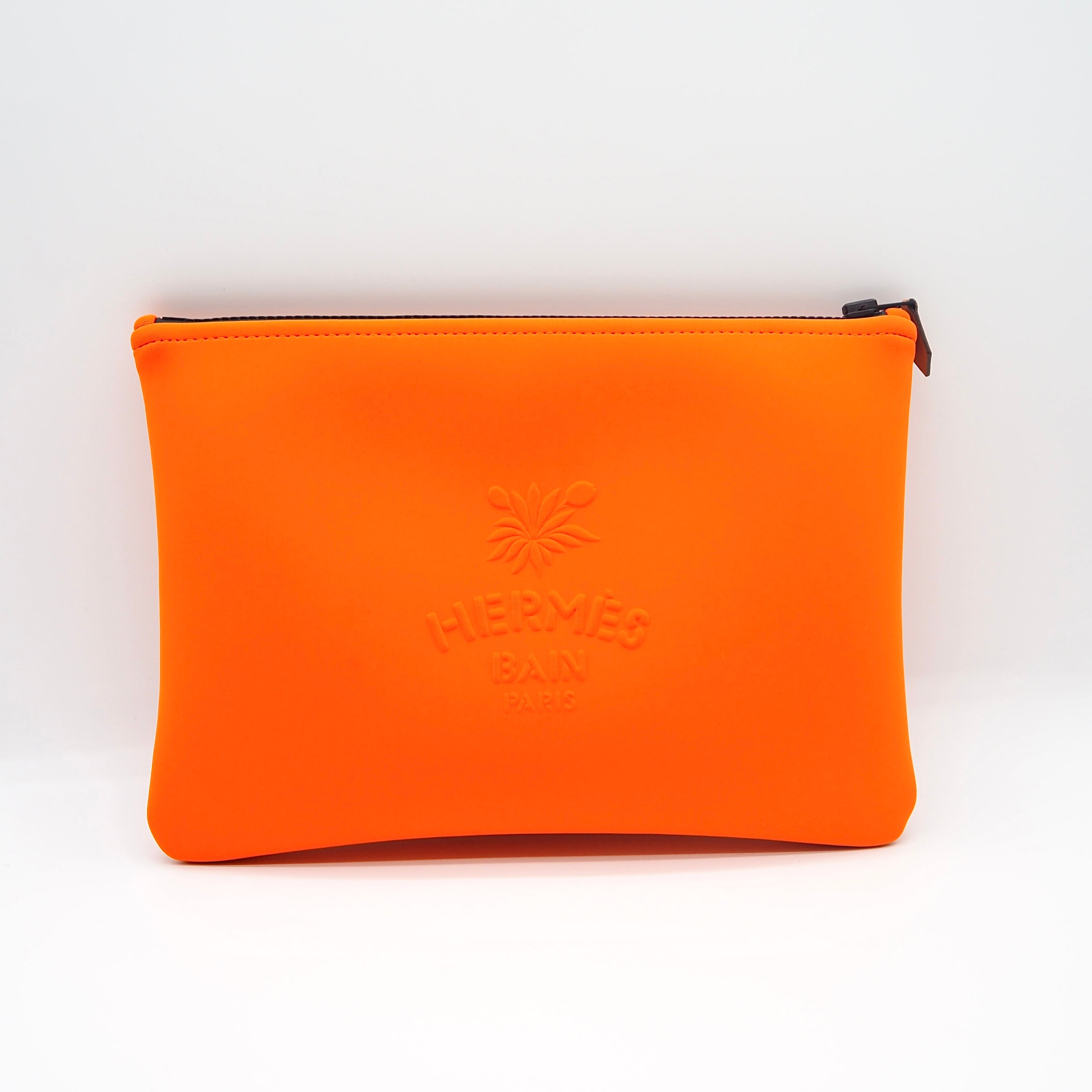 HERMES ネオバン・レオパード MM ポーチ ネオプレン オレンジ エルメス