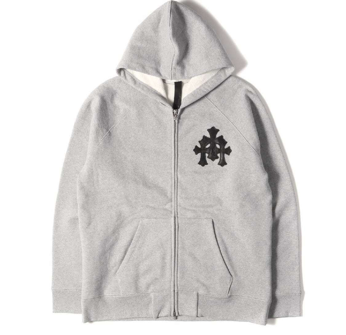 CHROME HEARTS クロムハーツ セメタリークロス レザーパッチ ラグラン ダガージップ パーカー GRP Y NOT Raglan Zip  Hoodie | chromehearts