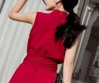 レッド ノースリーブ リボン パンツドレス iPdp0004 | flow tokyo