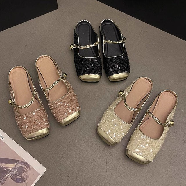 【35-40】Sequin flat shoes　B746