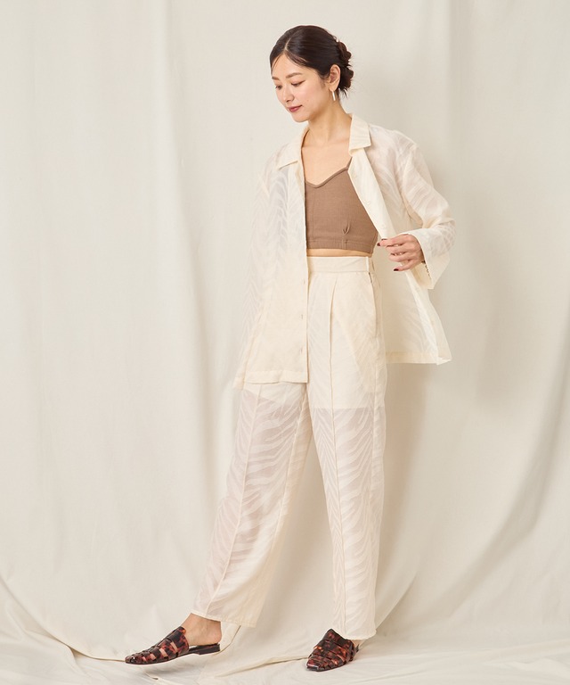 SHEER JACQUARD PANTS【5420017】