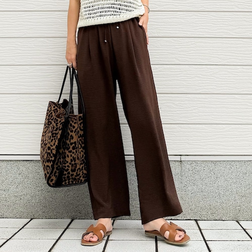 リラックス麻ライクワイドパンツ