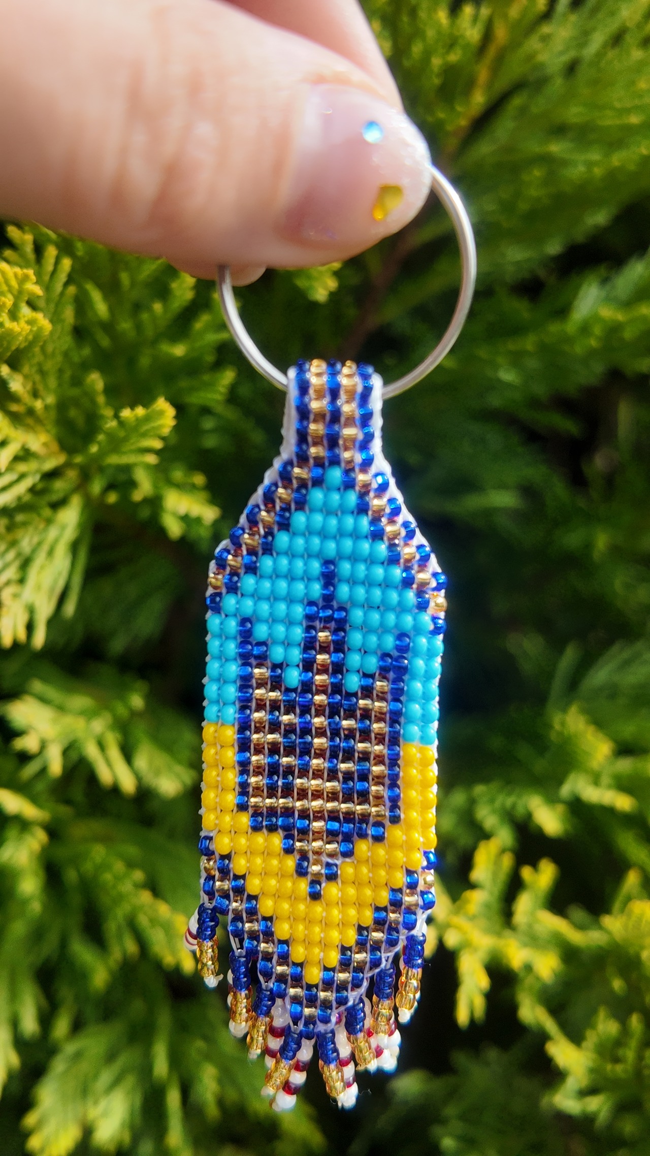 UA.Designerオリジナル手作りビーズ ウクライナ✖️日本　キーホルダー - 1