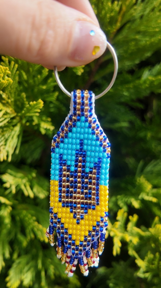 UA.Designerオリジナル手作りビーズ ウクライナ✖️日本　キーホルダー